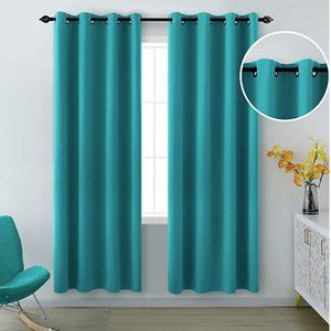 Teal Black Out Curtains